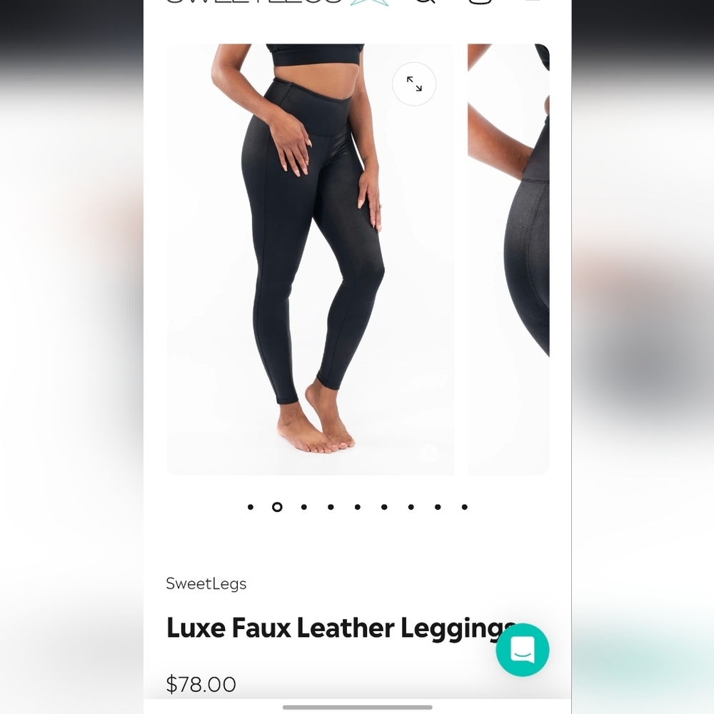 Sweetlegs Black Faux Leather Leggings, Small